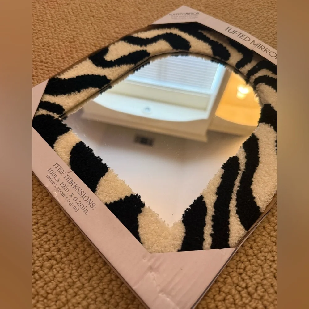 zebra print tufted mirror - room 2 room!